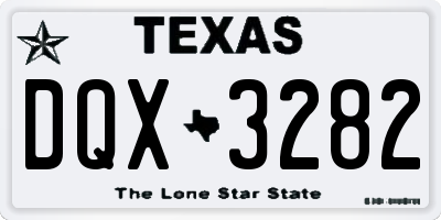 TX license plate DQX3282