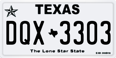 TX license plate DQX3303