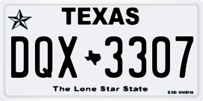 TX license plate DQX3307