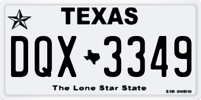 TX license plate DQX3349