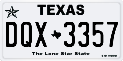 TX license plate DQX3357