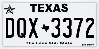 TX license plate DQX3372