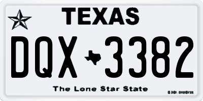 TX license plate DQX3382