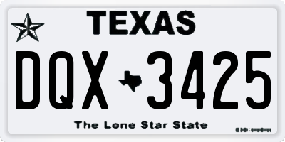 TX license plate DQX3425