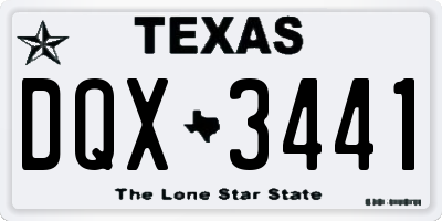 TX license plate DQX3441