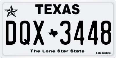 TX license plate DQX3448