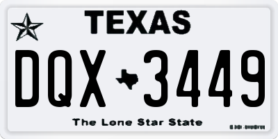 TX license plate DQX3449