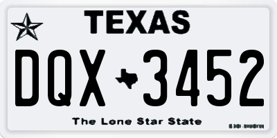 TX license plate DQX3452