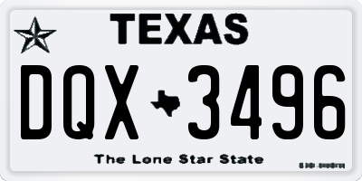 TX license plate DQX3496