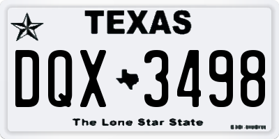 TX license plate DQX3498