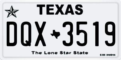 TX license plate DQX3519