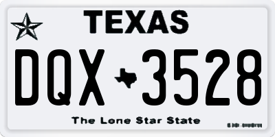 TX license plate DQX3528