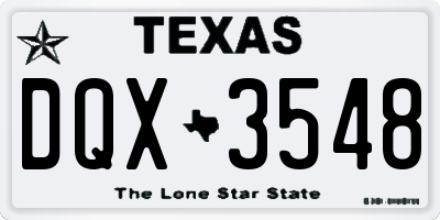 TX license plate DQX3548