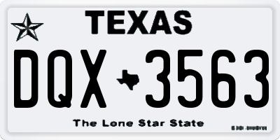 TX license plate DQX3563