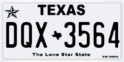 TX license plate DQX3564