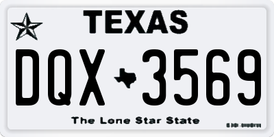 TX license plate DQX3569