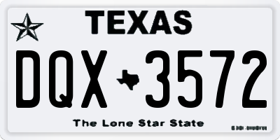 TX license plate DQX3572