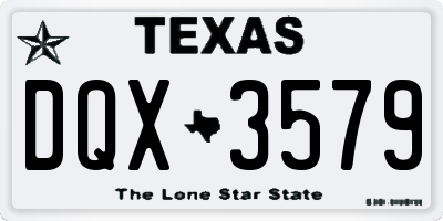 TX license plate DQX3579