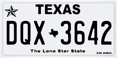 TX license plate DQX3642