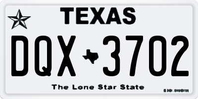 TX license plate DQX3702