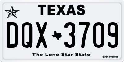 TX license plate DQX3709