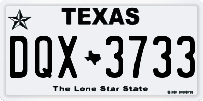 TX license plate DQX3733