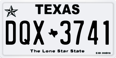 TX license plate DQX3741