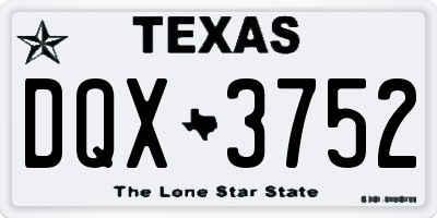 TX license plate DQX3752