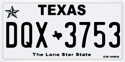 TX license plate DQX3753