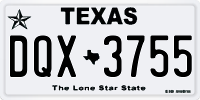 TX license plate DQX3755