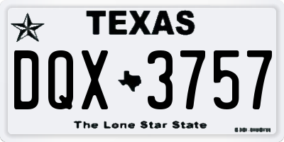 TX license plate DQX3757