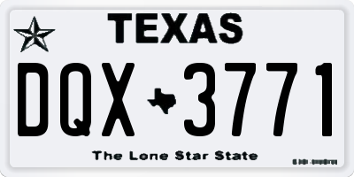 TX license plate DQX3771