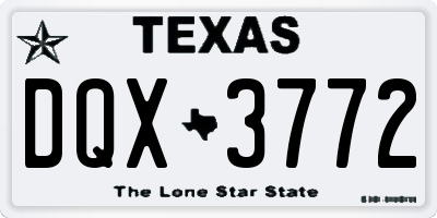 TX license plate DQX3772