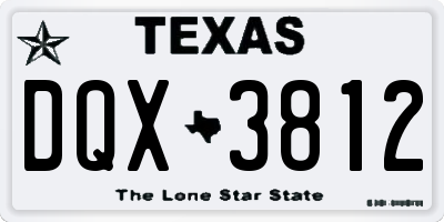 TX license plate DQX3812