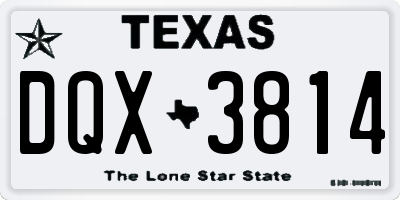 TX license plate DQX3814
