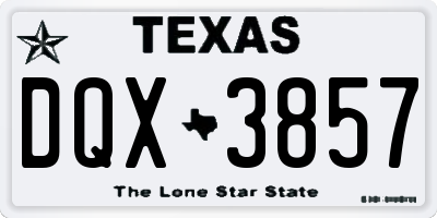 TX license plate DQX3857