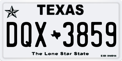 TX license plate DQX3859
