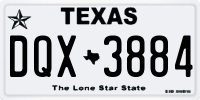 TX license plate DQX3884