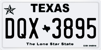 TX license plate DQX3895