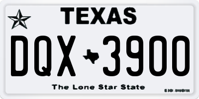 TX license plate DQX3900