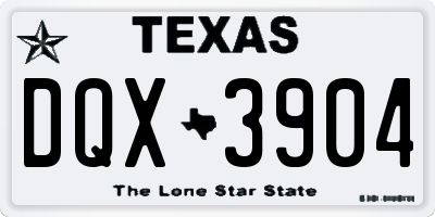 TX license plate DQX3904