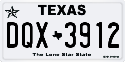 TX license plate DQX3912