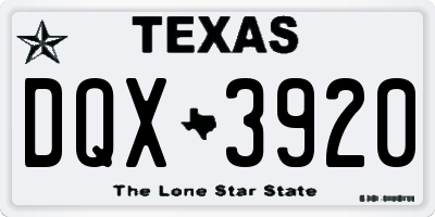 TX license plate DQX3920