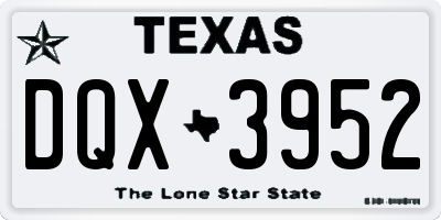 TX license plate DQX3952