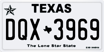 TX license plate DQX3969