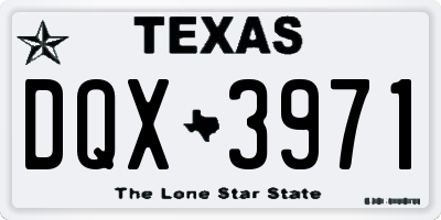 TX license plate DQX3971