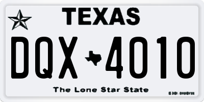 TX license plate DQX4010