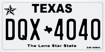 TX license plate DQX4040