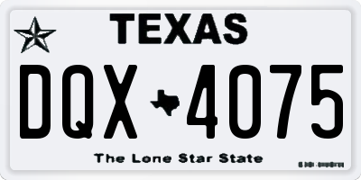 TX license plate DQX4075