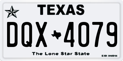TX license plate DQX4079